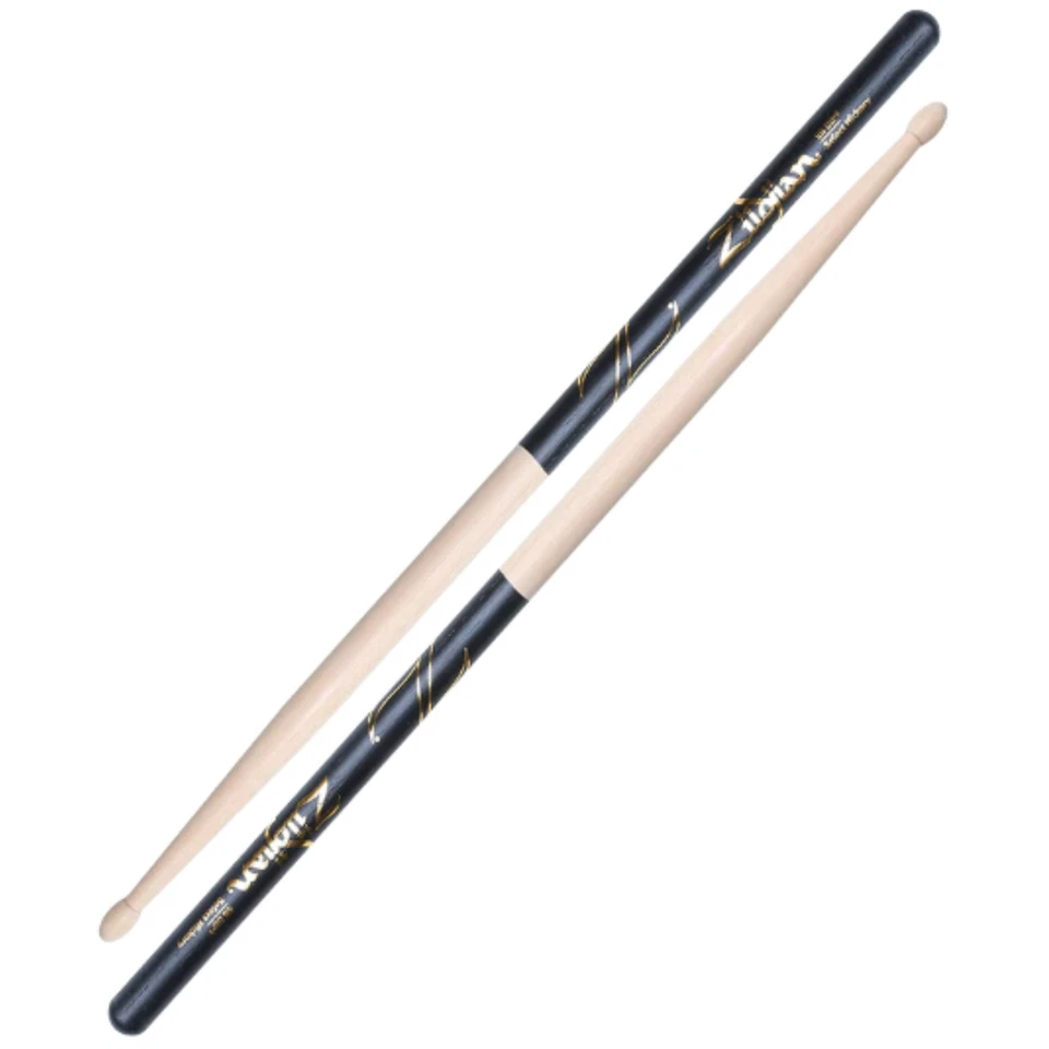 Baquetas Zildjian serie DIP Hickory 5B, punta de madera ovalada, negras Foto 1 de 1