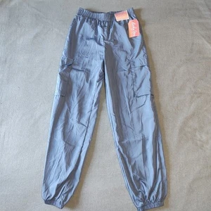 Lucky You - Youth Girls Size 10/12 - Blue Gray - Parachute Cargo Joggers - Picture 1 of 6