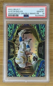 CASE HIT AUSTIN EKELER (#’d 2/2)🔥 Snakeskin 2022 Panini Select Snapshots PSA 10 - Picture 1 of 2