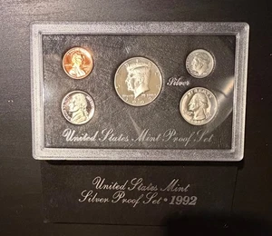 1992 S U.S. Mint Issued Silver Proof 90% SILVER Coins OGP w/COA - Picture 1 of 7