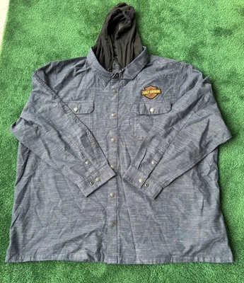 Camisa con capucha delantera a presión Harley-Davidson Whiplash 96876-23VM para hombre talla 5X-grande Foto 1 de 4