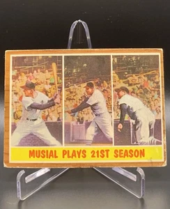 1962 Topps HOF Stan Musial Plays 21st Season #317 VG-EX Vintage FREE SHIPPING - Picture 1 of 9