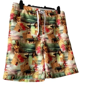 Mens Board Swim Shorts Trunks Swimwear Beach Surfing Mesh Net Lining Size L - Picture 1 of 4