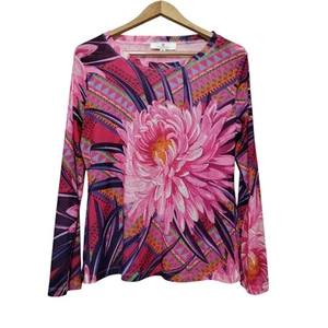 Jean-Pierre Klifa Paris Damen XL Mehrfarbig Blumen Pull On Top Coastal  - Bild 1 von 3