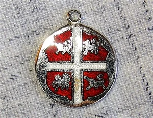 Vintage Sterling Emaille Neufundland Labrador Wappen Breadener Co Kanada Charm - Bild 1 von 8