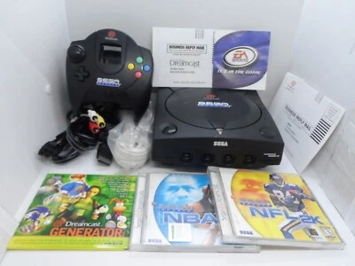 CASI COMPLETO EN CAJA ~ Consola Sega Dreamcast Sports Edition Negra + 3 Juegos Foto 1 de 4