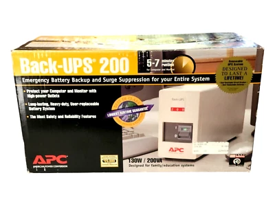 APC Back-UPS BK200C Uninterrupted Power Supply 200-New in Box -Tested Works - Image 1 of 4