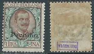 1917-18 CINA PECHINO FLOREALE 1 LIRA MH * - RF38-7 - Imagen 1 de 1
