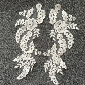 Encaje Floral Aplique Bordado Disfraz Bricolaje Accesorios Novia Vestido Motivo - Imagen 1 de 5