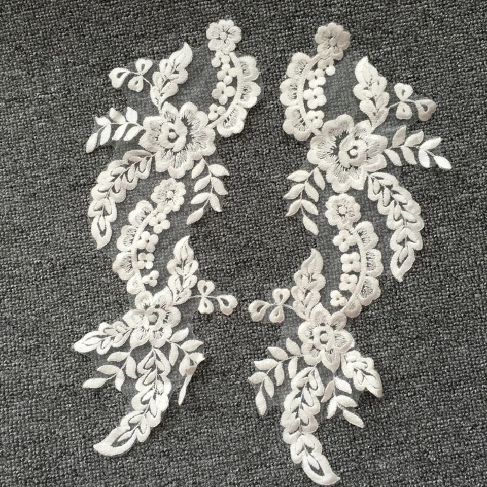 Encaje Floral Aplique Bordado Disfraz Bricolaje Accesorios Novia Vestido Motivo - Imagen 1 de 4