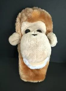 Peluche de chimpancé marrón marioneta de mano mono - Imagen 1 de 3