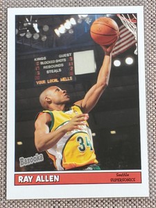 RAY ALLEN 2005-06 Bazooka Basketball #89 Seattle Supersonics / Uconn Huskies HOF