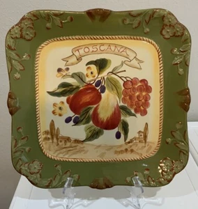 Certified International Toscana 13" Square Serving Platter Pamela Gladding EUC - Picture 1 of 7