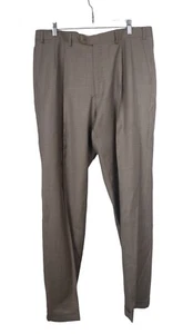 Lauren Ralph Lauren Plaid Brown Wool Pleated Trousers Mens 36x34 - Picture 1 of 5
