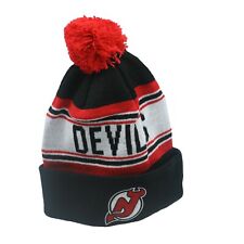 New Jersey Devils Nhl Reebok Youth Boys (8-20) Cuffed Pom Knit Winter Beanie Hat
