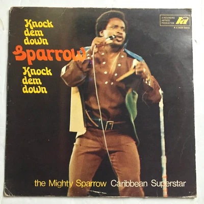 MIGHTY SPARROW -  Knock Dem Down 1973 Calypso Vinyl Record ( Barbados press) - Image 1 of 4