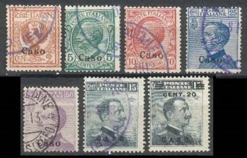 ITALIA ISLAS DEL EGEO LOTE CASO LERO PISCOPI SCARPANTO COS NISIRO LISSO USADO FV - Image 1 of 1