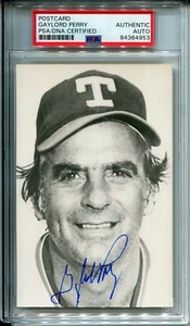Gaylord Perry Texas Rangers - Foto Postal Real - Autógrafo Auténtico PSA/DNA - Imagen 1 de 2