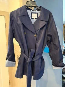 Navy Blue Women's Trench Coat XL Weatherproof Brand Classic Style with belt - Picture 1 of 9