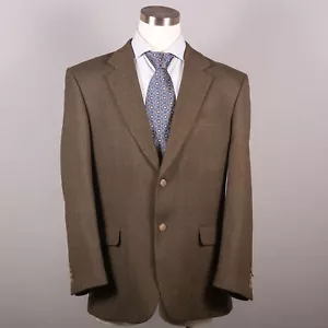 Jones New York Mens Sports Coat 42R Blazer Lambswool  Brown Houndstooth 2 Button - Picture 1 of 10