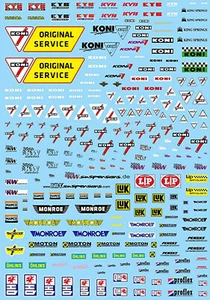 Federung Stossdämpfer Sponsoren Bogen No.2 Suspensions 1:43 Decal Abziehbilder - Bild 1 von 1