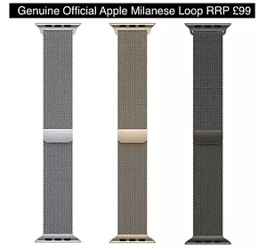 Genuine Apple Watch Milanese Loop 49mm 46mm 45mm 44mm 42mm 41mm - ALL COLOURS - Picture 1 of 25