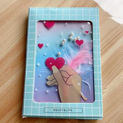 Heart Design PVC colorful Journal Notebook calendar with Pearls and Feather - Image 1 of 4