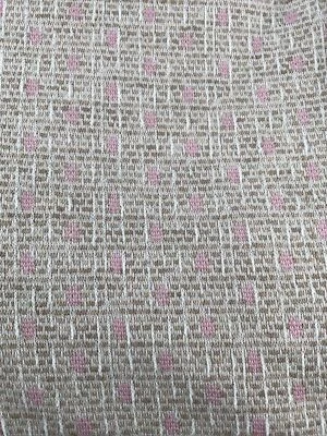Tecido de malha dupla vintage década de 1970 rosa bronzeado pontos geométricos 1-1/2 jardas x 60” - Imagem 1 de 4