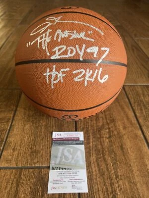 Allen Iverson 76ers Signed Spalding NBA Official Game Basketball 3 Inscriptions - Image 1 of 4