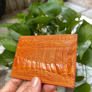 GENUINE OSTRICH LEATHER SKIN CREDIT CARD HOLDER/ WALLET CARD HOLDER FOR MEN - Picture 1 of 11