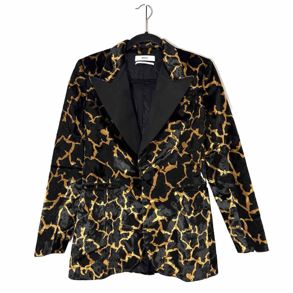 Bally Blazer 夹克女式 6 天鹅绒 Dapper 正式活动学院风 — 第 1/4 张图片