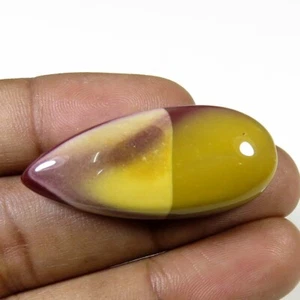 Cabochon diaspro mookaite naturale 36x16 mm pietra preziosa pera liscia lucida 31 ct MO-05 - Foto 1 di 9