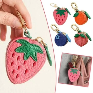 Mini Lindo Bolso de Frutas Dije, Llavero con Cremallera Puede Sostener-Cartera de Cuero PU Mejor - Imagen 1 de 22