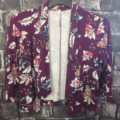 NY Collections Flowing Open Front No Buttons 3/4 Sleeve Jacket/Blouse Size L EUC - Image 1 of 4