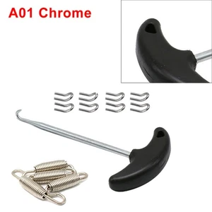 Auspuff Rohr Schalldämpfer Befestigung Federn Haken Set Link Edelstahl Chrom Set - Bild 1 von 4