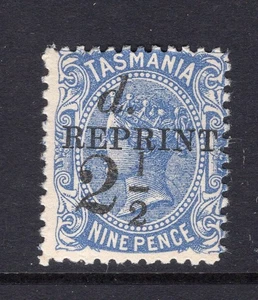 Tasmania 9d QV sideface with (misplaced) 2½d overprint, overprinted REPRINT - Bild 1 von 2