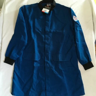 Abrigo de laboratorio Bulwark para hombre azul protección química/llama broches ocultos L/S grande L nuevo con etiquetas Foto 1 de 4