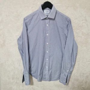 Camisa de vestir TM Lewin para hombre 15,5 34,5 azul marino a rayas puño francés ajustada mejor - Imagen 1 de 12