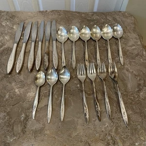 Oneida COMMUNITY Morning ROSE 19-teiliges Set Silberbesteck Vintage - Bild 1 von 7