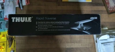 Rack de teto Thule Rapid Traverse pacote com pés 480 R conjunto de 4 fabricado na Suécia lacrado - Imagem 1 de 4