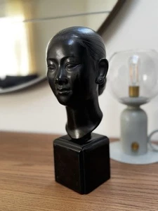 Nguyen Thanh Le Bronze Vietnamese Female Head Bust Unique Decor Design Piece - Picture 1 of 7