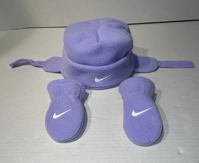 Conjunto de chapéu e luvas Nike infantil lavanda roxo lã caçador 12-24 meses unissex - Imagem 1 de 4