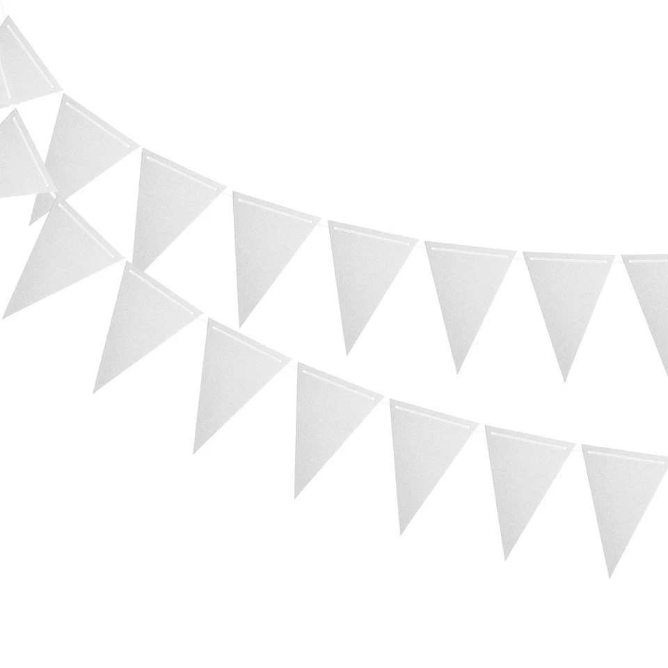 Banderín de plata de 20 pies 2 piezas banderas cuerda triángulo colgante Foto 1 de 4