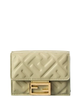 Cartera de cuero Fendi Micro triple para mujer verde Foto 1 de 4
