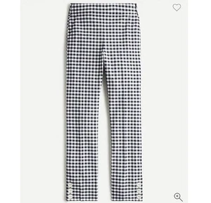 J. Crew Remi Ankle Pants White Black Gingham Cropped Size 4 Casual Preppy Cotton - Picture 1 of 8