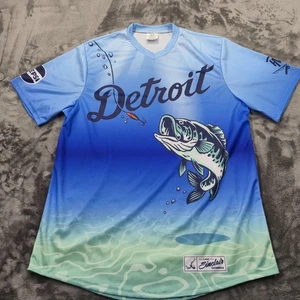 Detroit Fishing Promo Herren Large blau V-Ausschnitt Trikot Pepsi Lake Sinclair Georgia - Bild 1 von 13