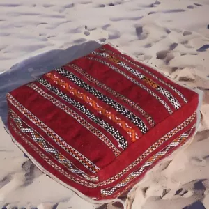Moroccan Kilim Pouf, Floor Vintage Moroccan Ottoman,Floor pillow - Picture 1 of 5