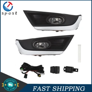 Driver+Passenger For 17-18 Honda CR-V Clear Fog Lamp Assembly w/Switch Wiring - Picture 1 of 12