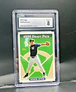 Topps Derek Jeter 1992 Draft Picks Rookie Card RC #98 CGC 8 New York Yankees - Picture 1 of 3