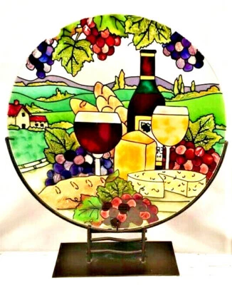 Vela de queso de vino vitral vintage grande 10" hermosa boda región vinícola Foto 1 de 2
